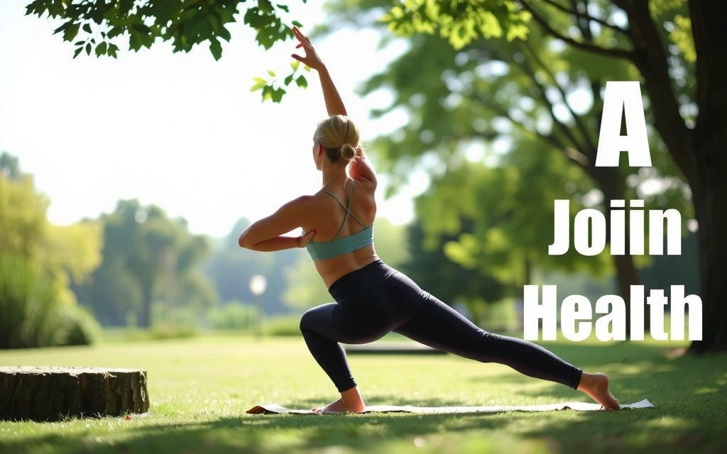 A person enjoying a gentle yoga stretch outdoors, symbolizing flexibility and joint health.