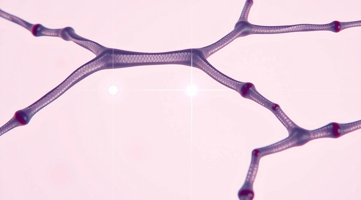 Microscopic view of collagen fibers intertwined in healthy skin tissue, showing strength and elasticity.