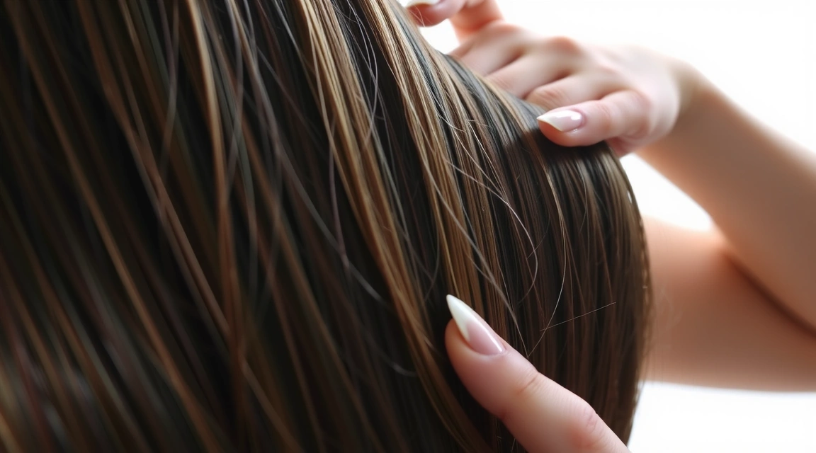 Healthy hair and nails glowing