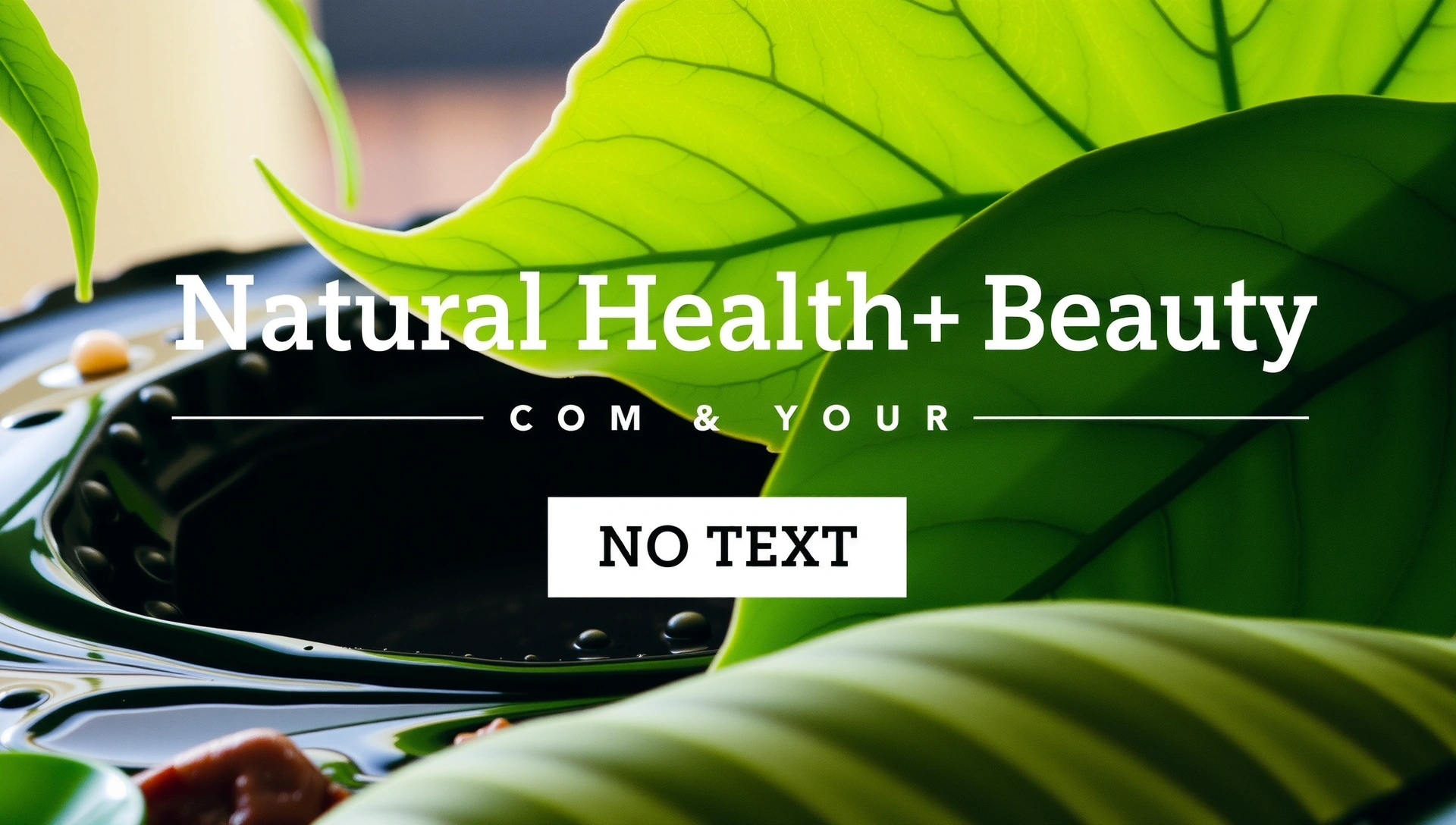 Abstract natural elements like leaves or water, with a soft, premium feel, representing natural health and beauty products